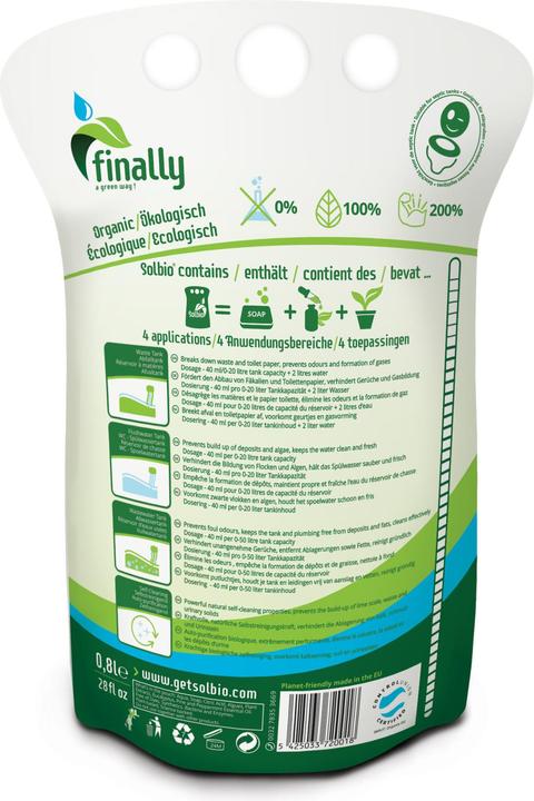 Image du produit Solbio Liquide de toilette, 4 en 1, 0.8L