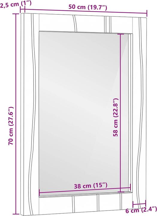 Actual product image vidaXL Moderne Badezimmerdekoration (50 x 2.50 cm)