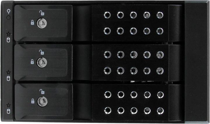 Actual product image StarTech 3x 3.5 inch strapless SATA hard drives Aluminium removable frame backplane