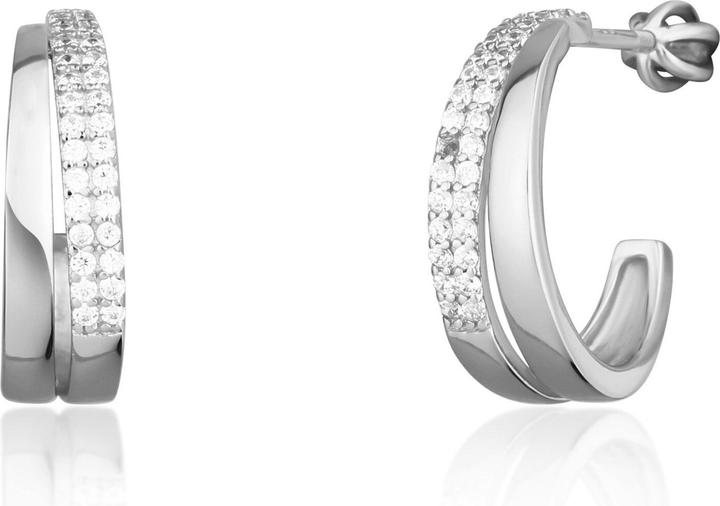 Image du produit JVD Boucles d'oreilles hoop en argent avec zircons SVLE1788XH2BI00