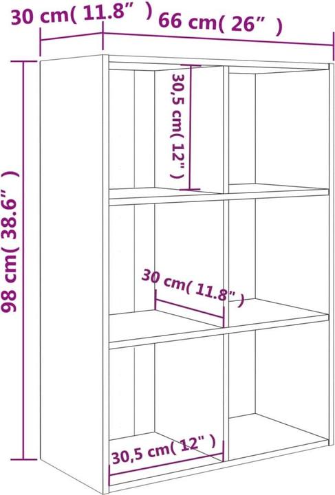 Produktbild vidaXL Torge (66 x 30 x 98 cm)