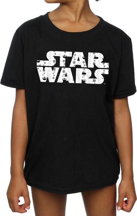 Actual product image Star Wars Girls Christmas Logo Cotton T-Shirt (116)