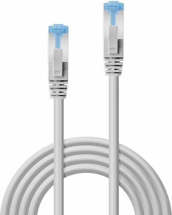 Actual product image Lindy 70m Cat.6A S/FTP LSZH cable, grey RJ45 plug, 500MHz, copper (S/FTP, CAT6a, 70 m)