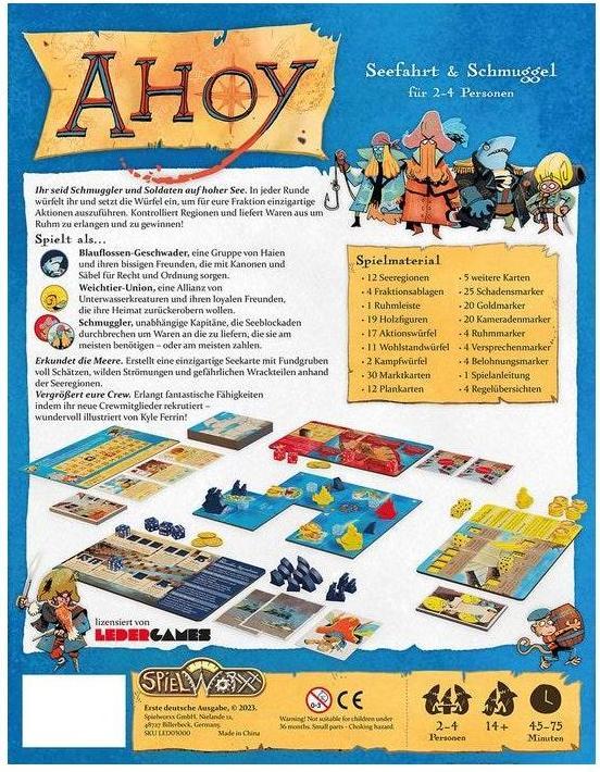 Actual product image Spielworxx Ahoy, board game, for 2-4 players, ages 14+ (DE edition) (German)