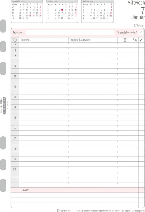 Produktbild Chronoplan Tagesplan (A5, 1 Tag / 1 Seite)