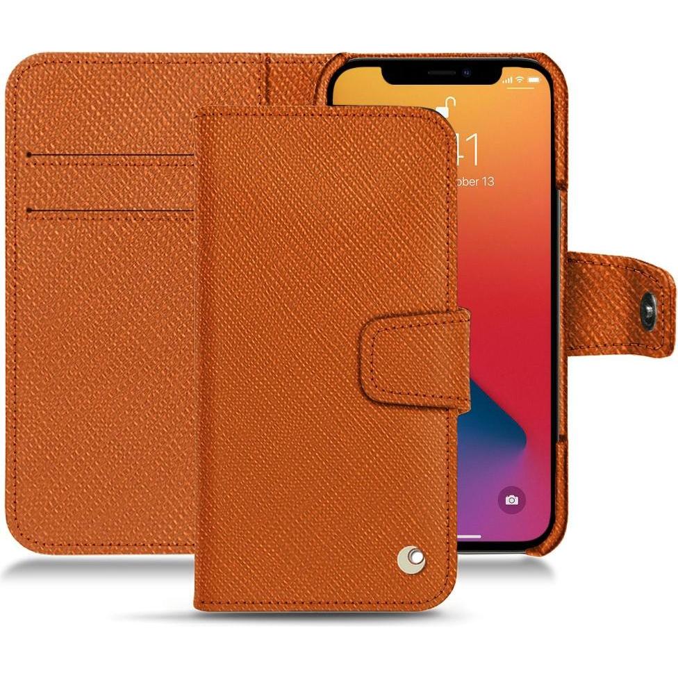 Noreve Lederschutzhülle (Apple iPhone 13 Pro Max), Smartphone Hülle, Orange