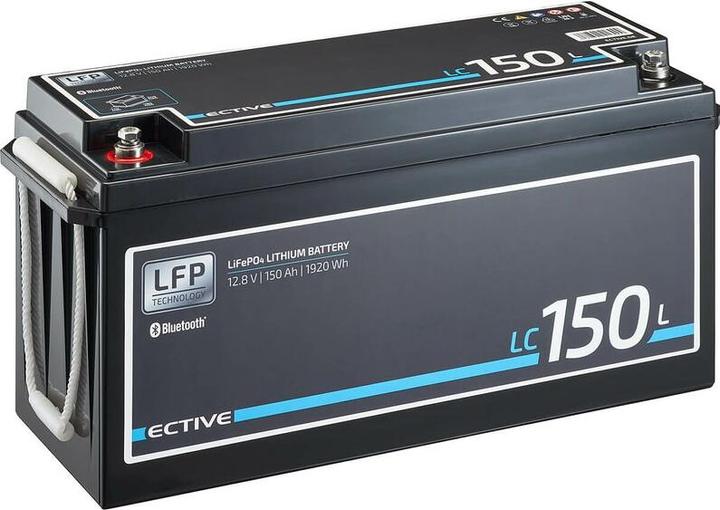Immagine prodotto Ective 12V 150Ah LiFePo4 batteria solare batteria al litio BMS camper camper LFP BT batteria di (12 V, 150 Ah)