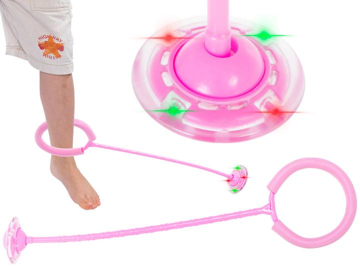 Produktbild Ikonka Hula-Hoop-Bein-Sprungball leuchtende LED rosa