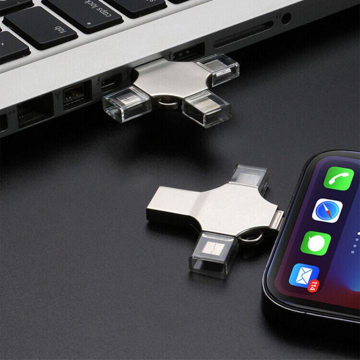 Produktbild Hermex 4-in-1 USB-Stick Lightning-Stick Datenstick Flash-Laufwerk USB-Drive (64 GB, USB-C)