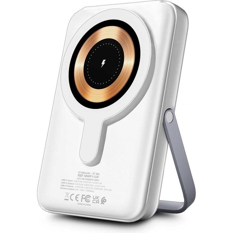 Urban Factory WIFI MAGNEE POWERBANK 10.000MAH WHITE (10000 mAh), Powerbank, Weiss