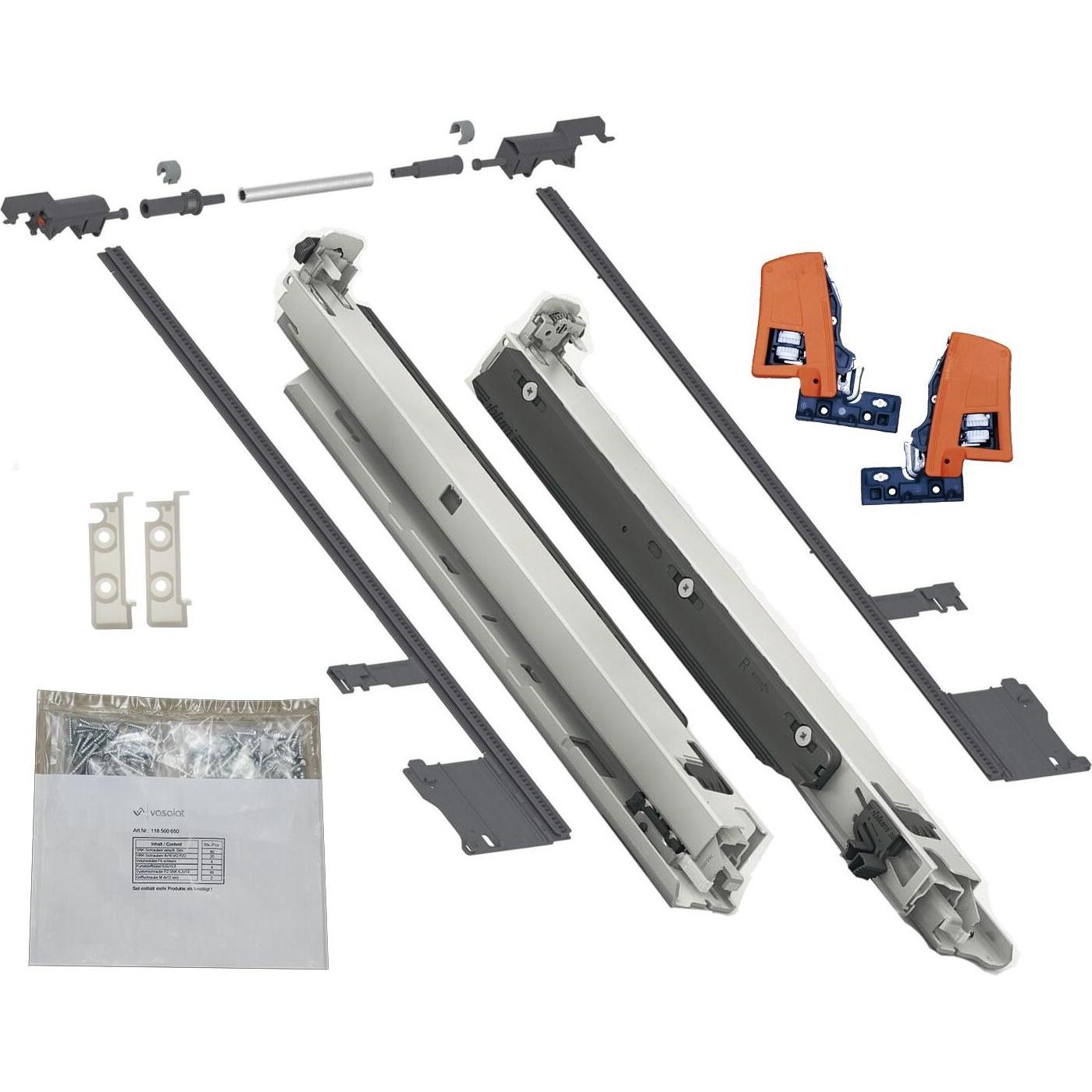 Vasalat, Schubladenauszüge, BLUM MOVENTO BLUMOTION Schubladenschienen Bodenmont. 400mm 40kg m.Stabilisierung