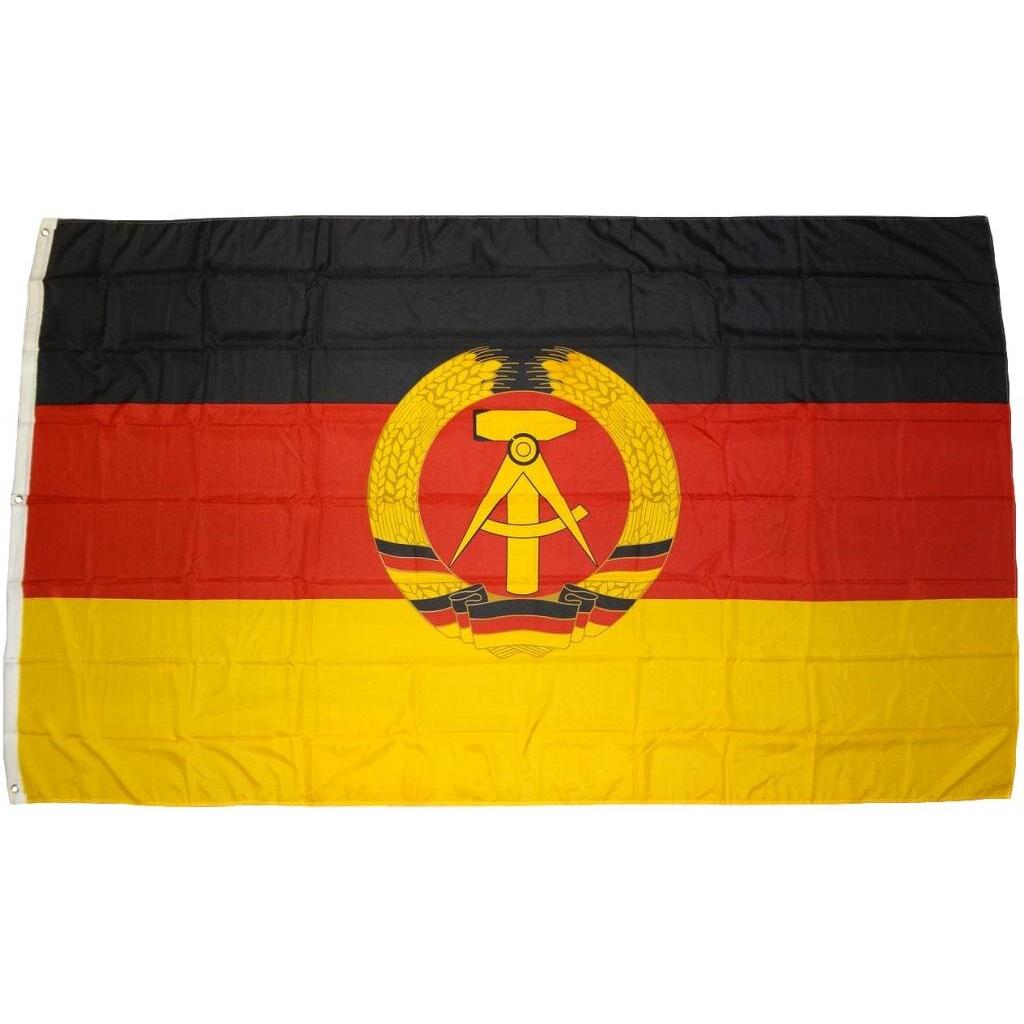 trends4cents XXL Flagge DDR 250 x 150 cm mit 3 Messingösen 100 g/m² Fahne Sturmfahne Sturmflagge (150 x 250 cm) (32205236)