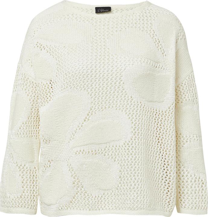 Produktbild s.Oliver Strickpullover Pullover im Loose Fit mit floralem Strickmuster (42)