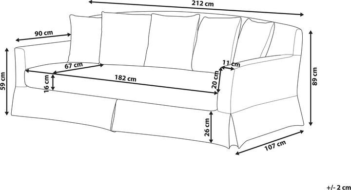 Produktbild Beliani Gilja (107 x 212 x 89 cm)