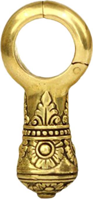 Produktbild Star Piercing Ohrgewicht klappbar vergoldet langer Tropfen mit Muster (Messing)