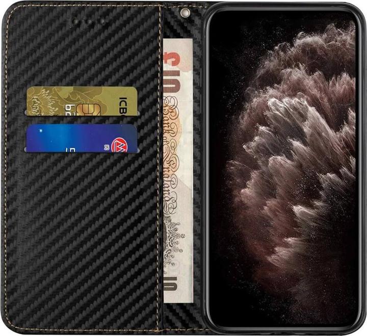 Produktbild Cover-Discount Galaxy A35 - Carbon Look Flip Case schwarz (Samsung Galaxy A35)