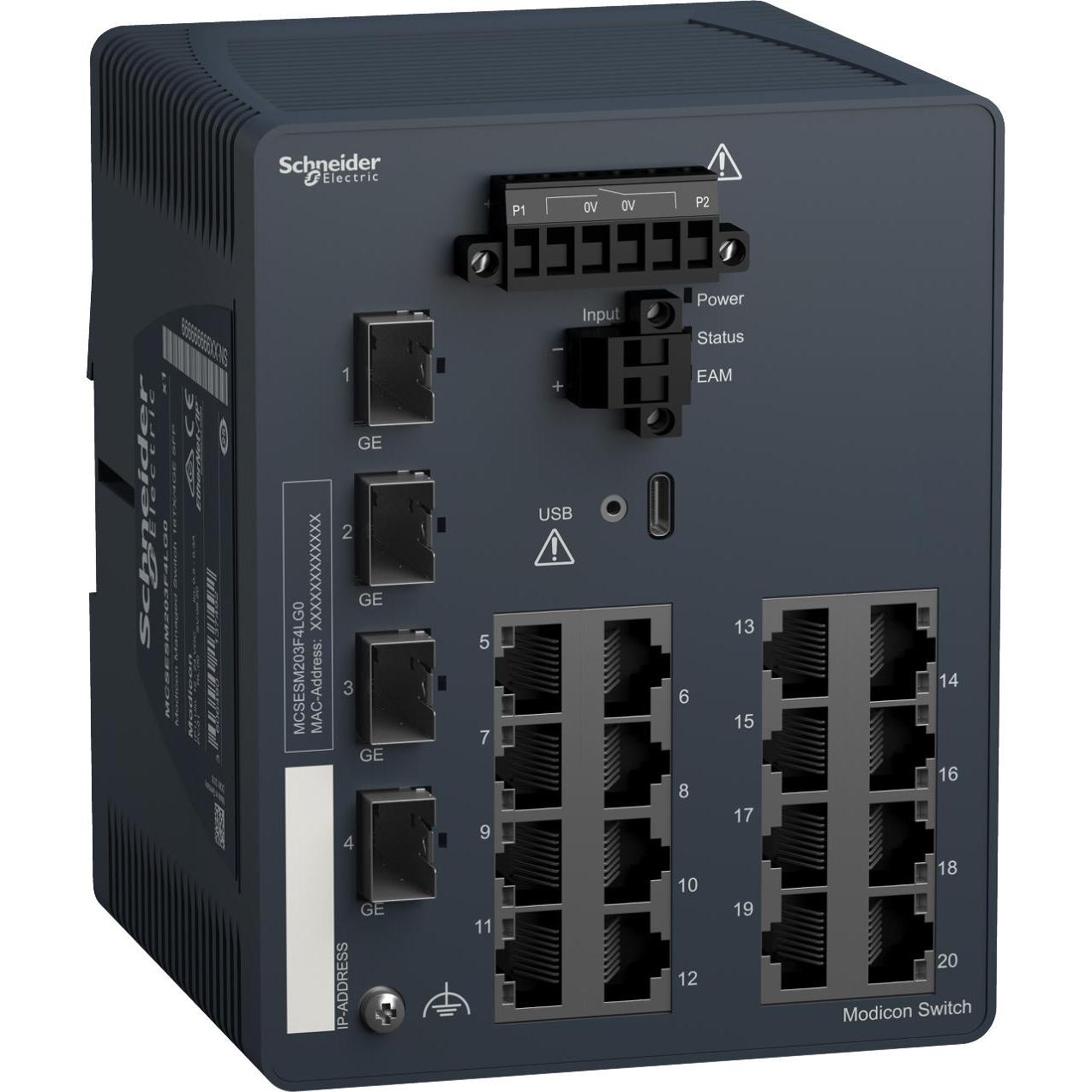 Thumbnail - Schneider Electric MCSESM203F4LG0 (16 Ports), Netzwerk Switch