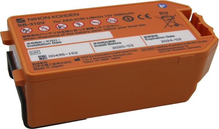 Nihon Kohden Original Lithiumbatterie Defibrillator Cardiolife AED3100 - SB310V (15 V, 3.30 Ah)
