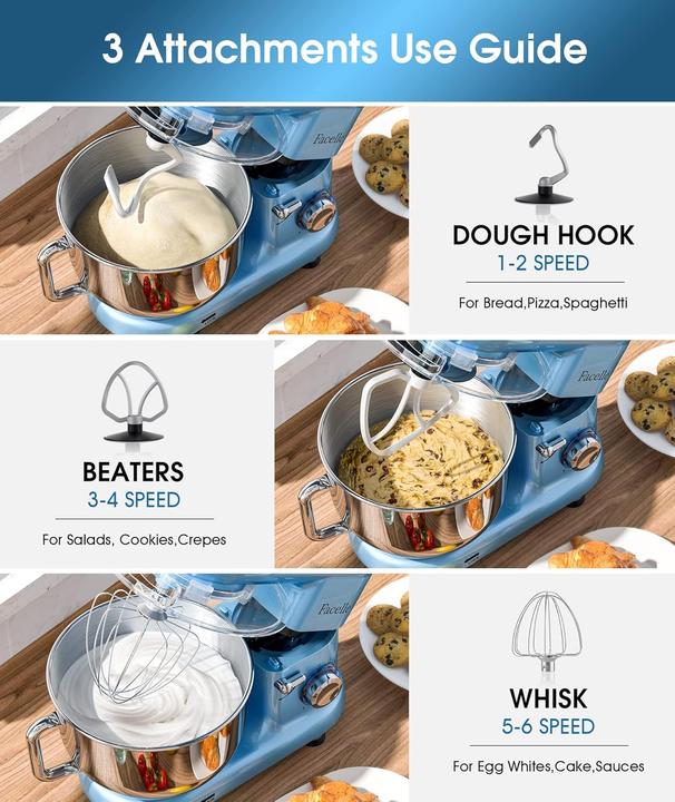 Image du produit Facelle Küchenmaschine mit Edelstahl-Schüssel (1500 W, 6.20 l)