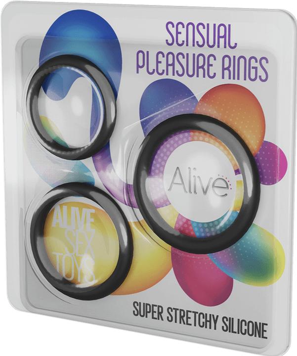 Actual product image Kit 3 cockrings Sensual Pleasure Rings -