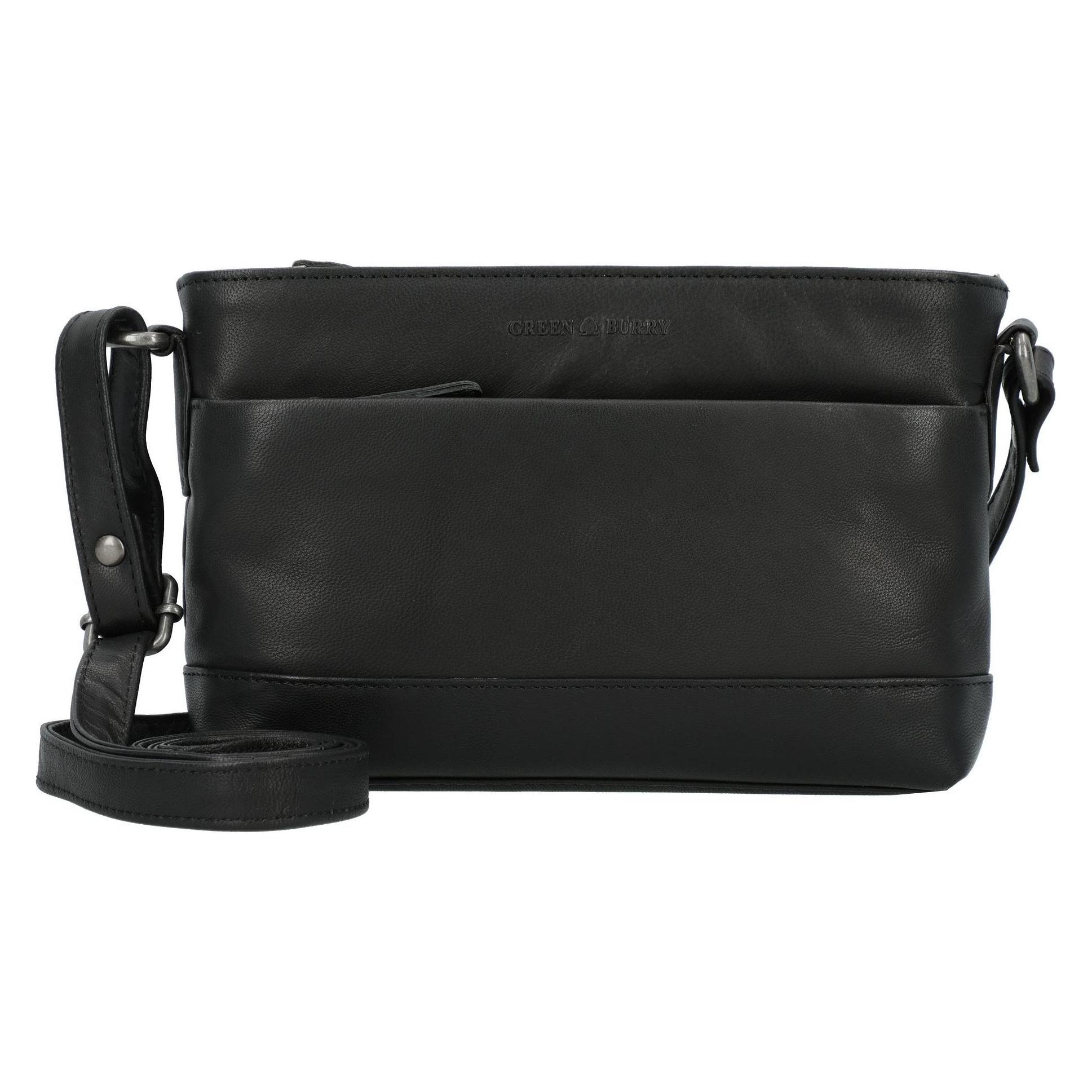 Greenburry, Damen, Handtasche, Fiorentina Umhängetasche Leder 22.5 Cm, Schwarz