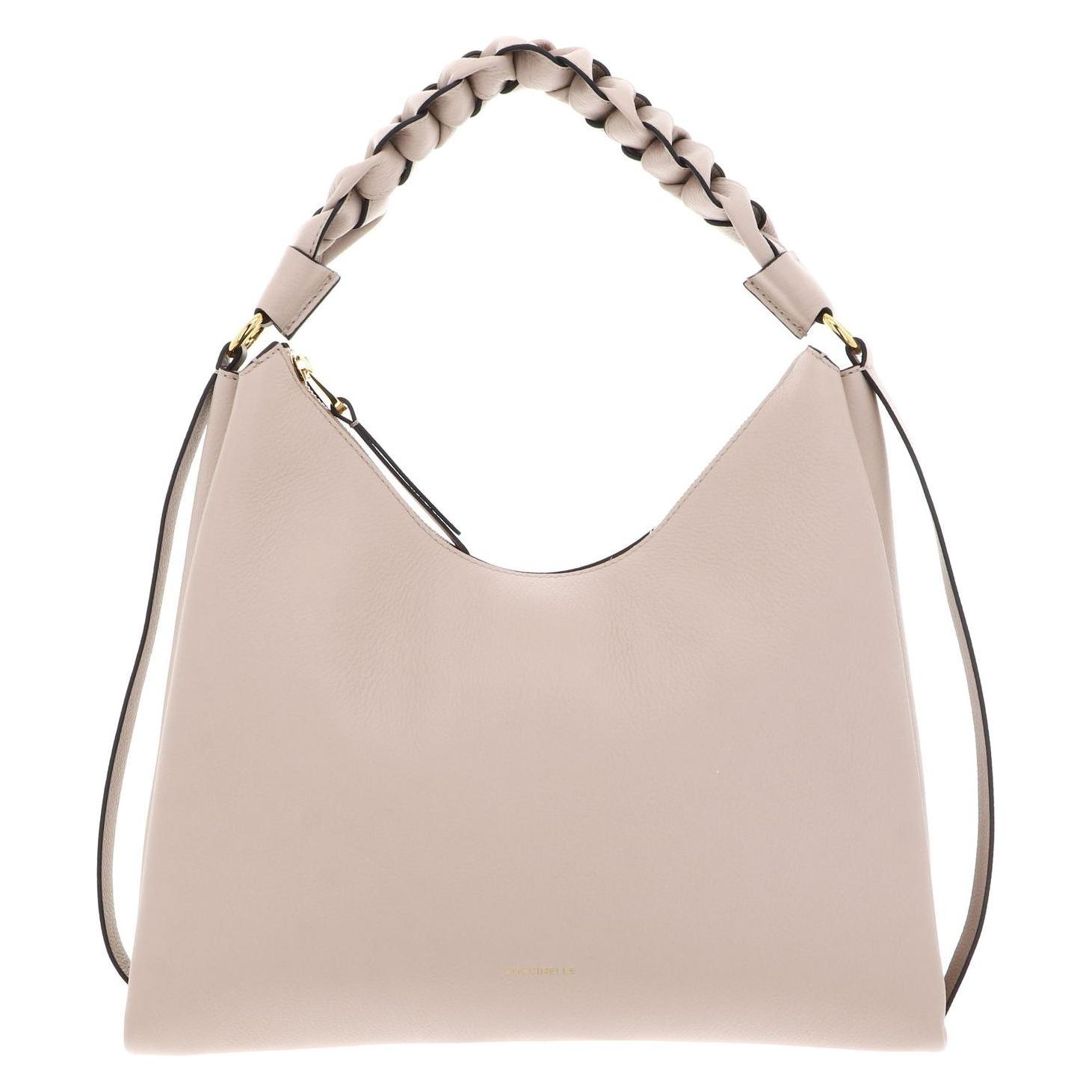 Coccinelle, Damen, Handtasche, Boheme Grana Double Shoulder Bag, Beige