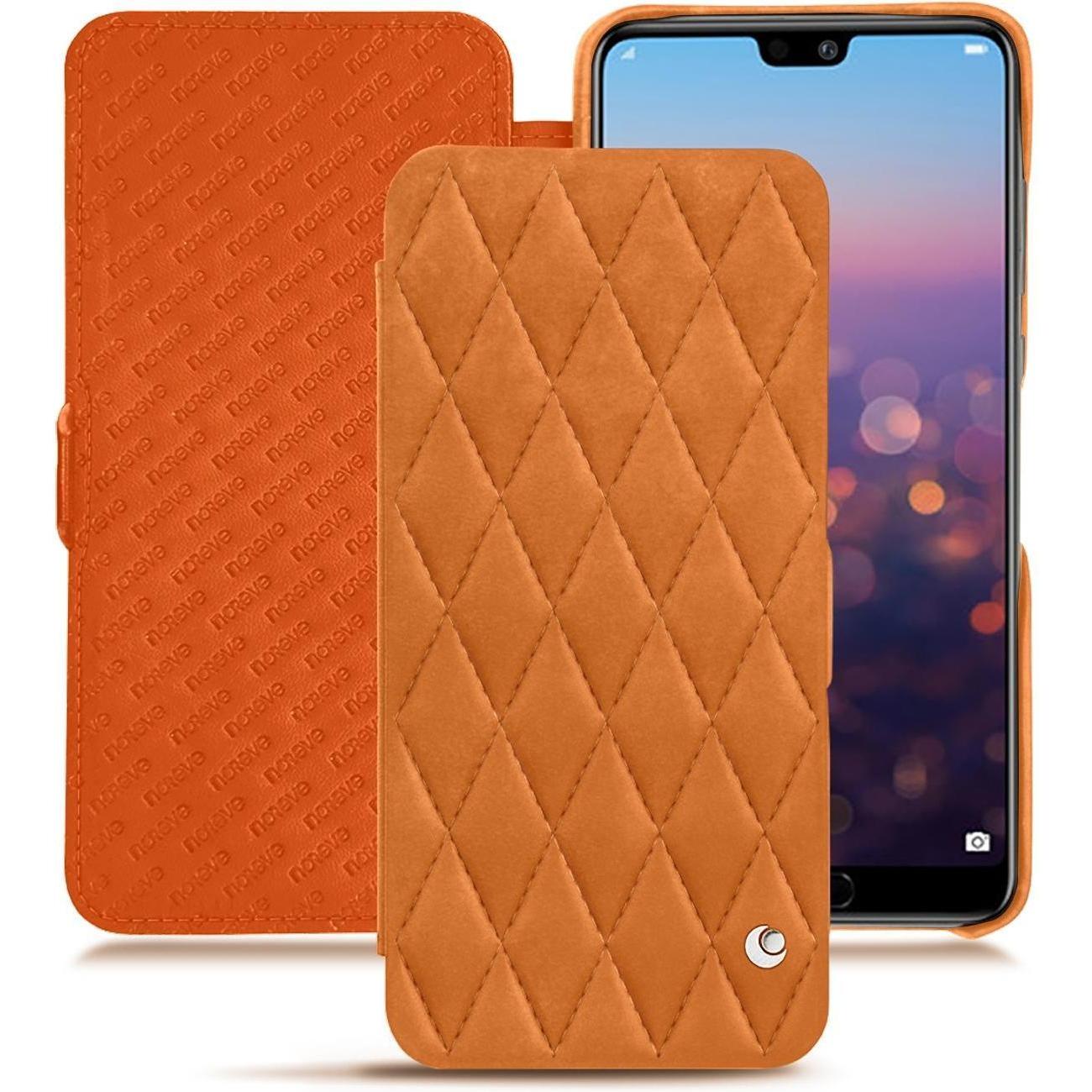 Noreve Lederschutzhülle horizontal (Huawei P20 Pro), Smartphone Hülle, Orange
