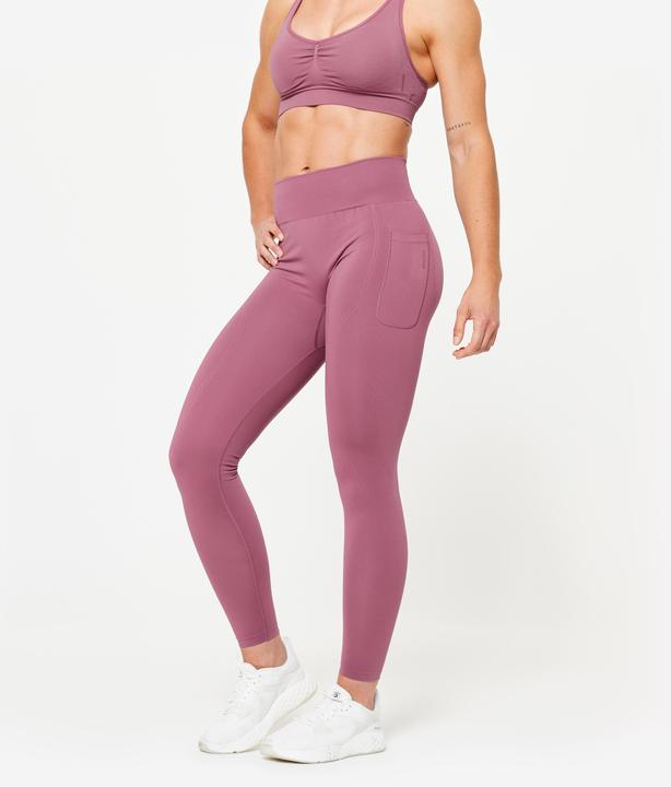 Image du produit Domyos leggings de sport femme taille haute push-up - violet (L)