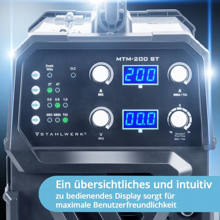 Actual product image Stahlwerk Combination welding machine MTM-200 ST 3-in-1 with 200 A synergic wire feed