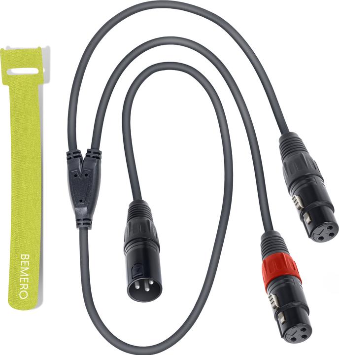 Produktbild Bemero BAC4142-75BK Y-Adapterkabel 1x XLRm - 2x XLRf 0.75m schwarz (0.20 m, XLR Kabel)