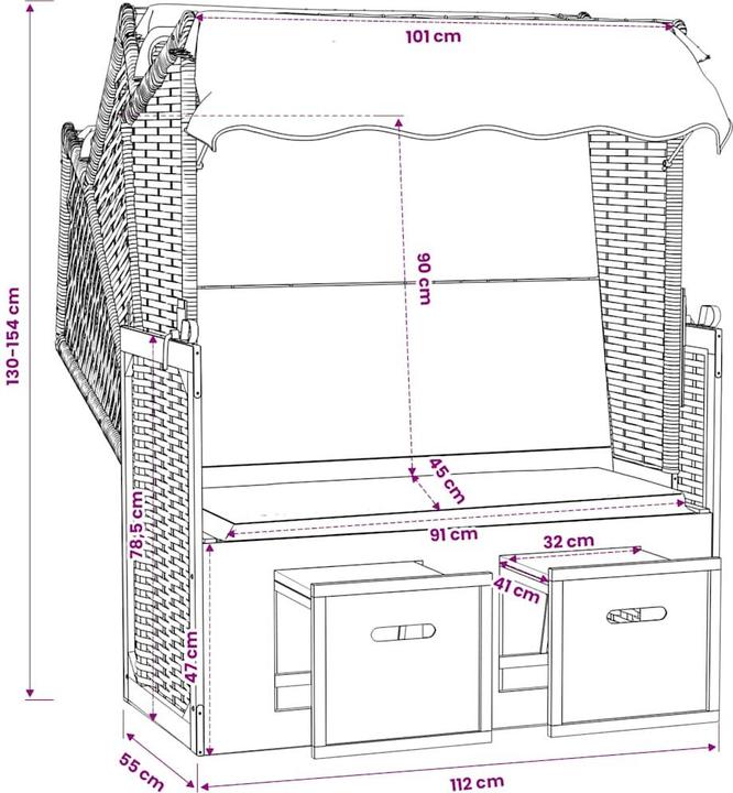 Actual product image vidaXL Beach chair