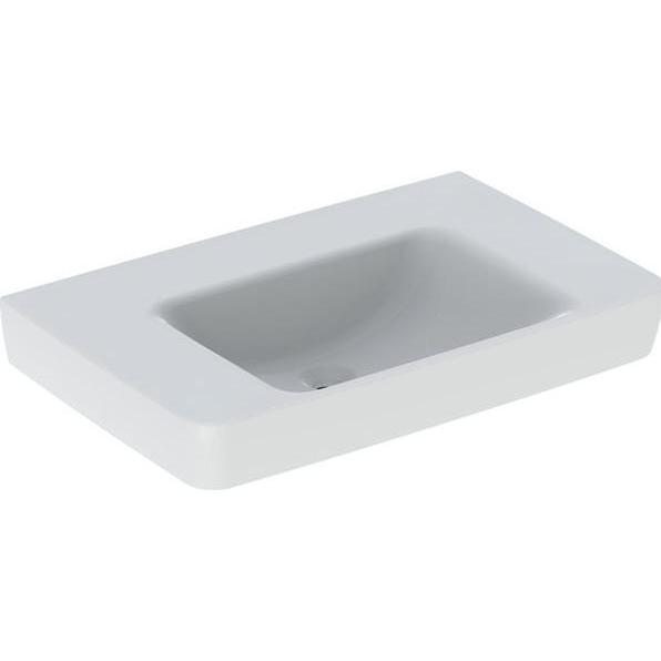 Geberit, Waschbecken, Renova Plan, Waschtisch mit Ablagefläche, 75x48 cm, ohne Hahnloch, ohne Überlauf, 501697 (480 mm, ...