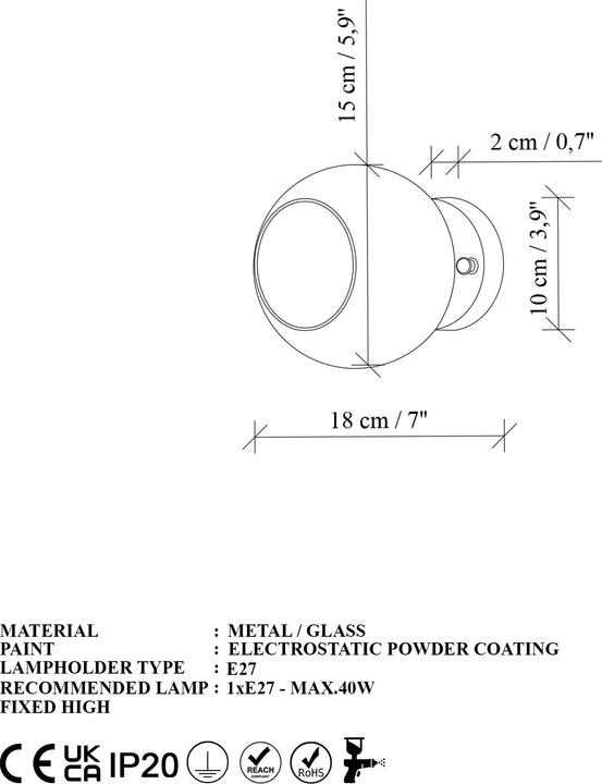 Produktbild Opviq Benek Wall Lamp (E27)