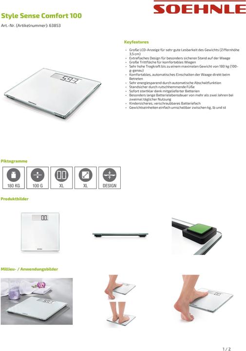 Produktbild Soehnle Style Sense Comfort 100 (180 kg)