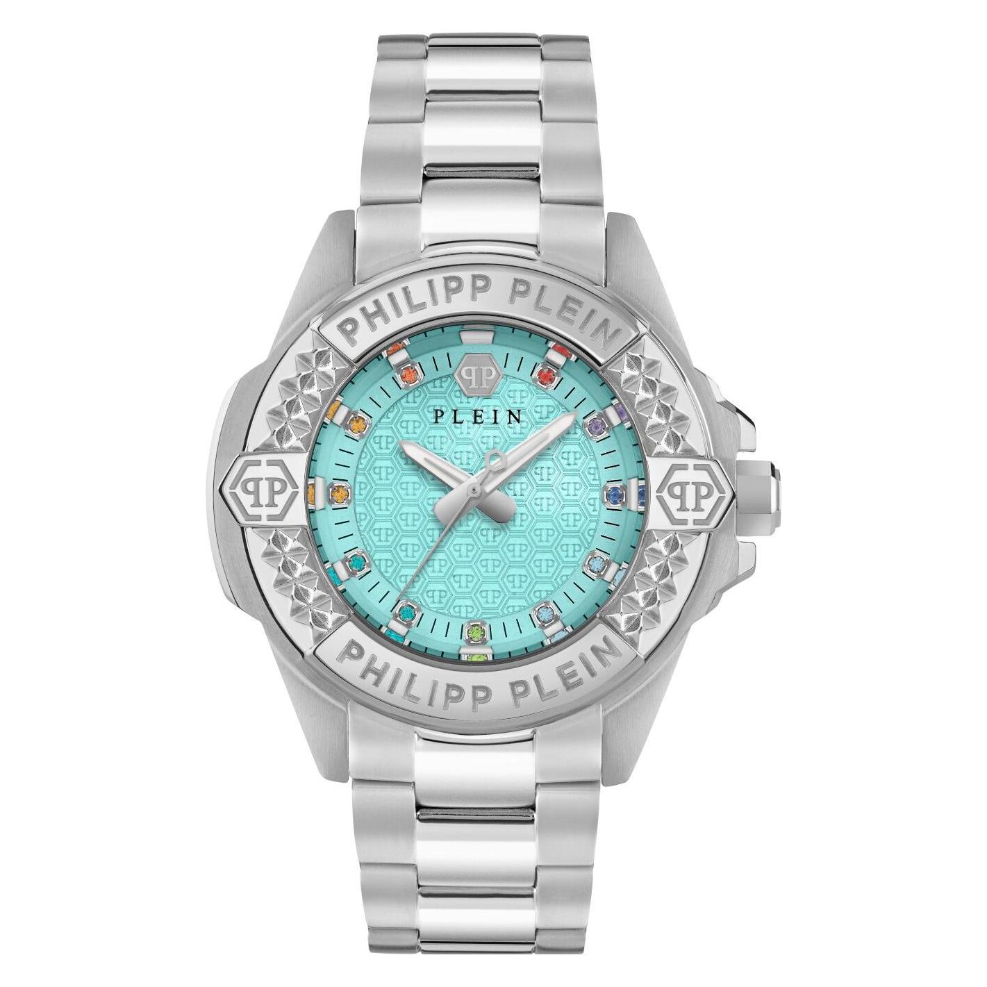 Philipp Plein, Armbanduhr, PWOFA0425, Türkis, Silber, (Analoguhr)