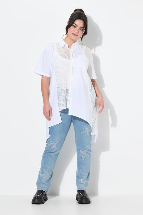Image du produit Angel of Style Bluse, A-Linie, Spitzeneinsätze, asymmetrischer Sau (60)