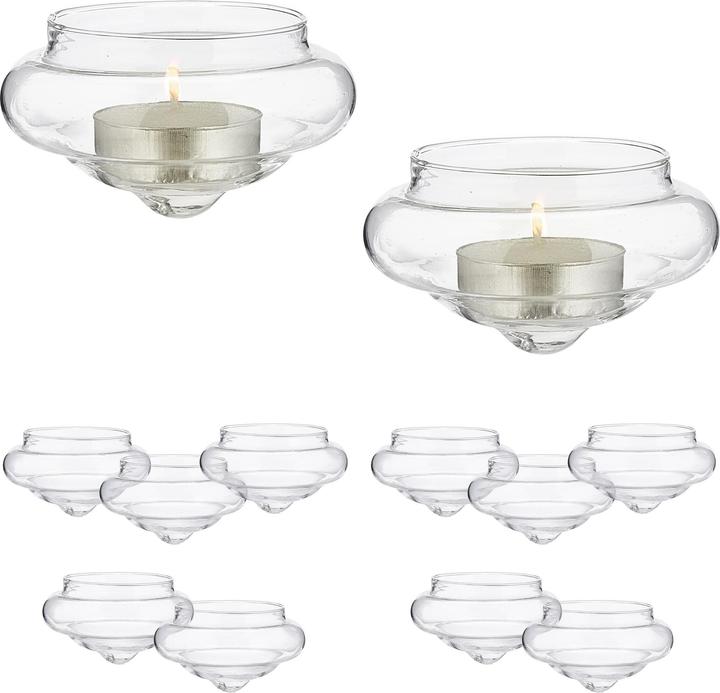 Relaxdays 12x Schwimmwindlicht (1 x, 8 x 8 x 4.5 cm)