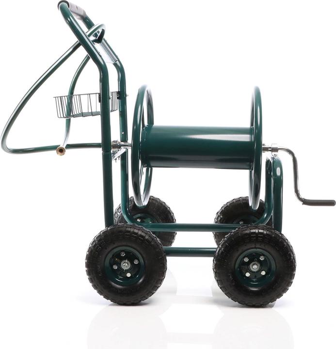 Actual product image Wiltec Hose Reel Cart with Basket Wheeled Hose Reel Holder for Outdoors Gardening (70 m)