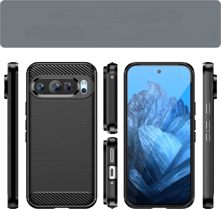 Produktbild Cover-Discount Google Pixel 9 / 9 Pro - Metall Carbon Look Hülle (Google Pixel 9 Pro Fold, Google Pixel 9)