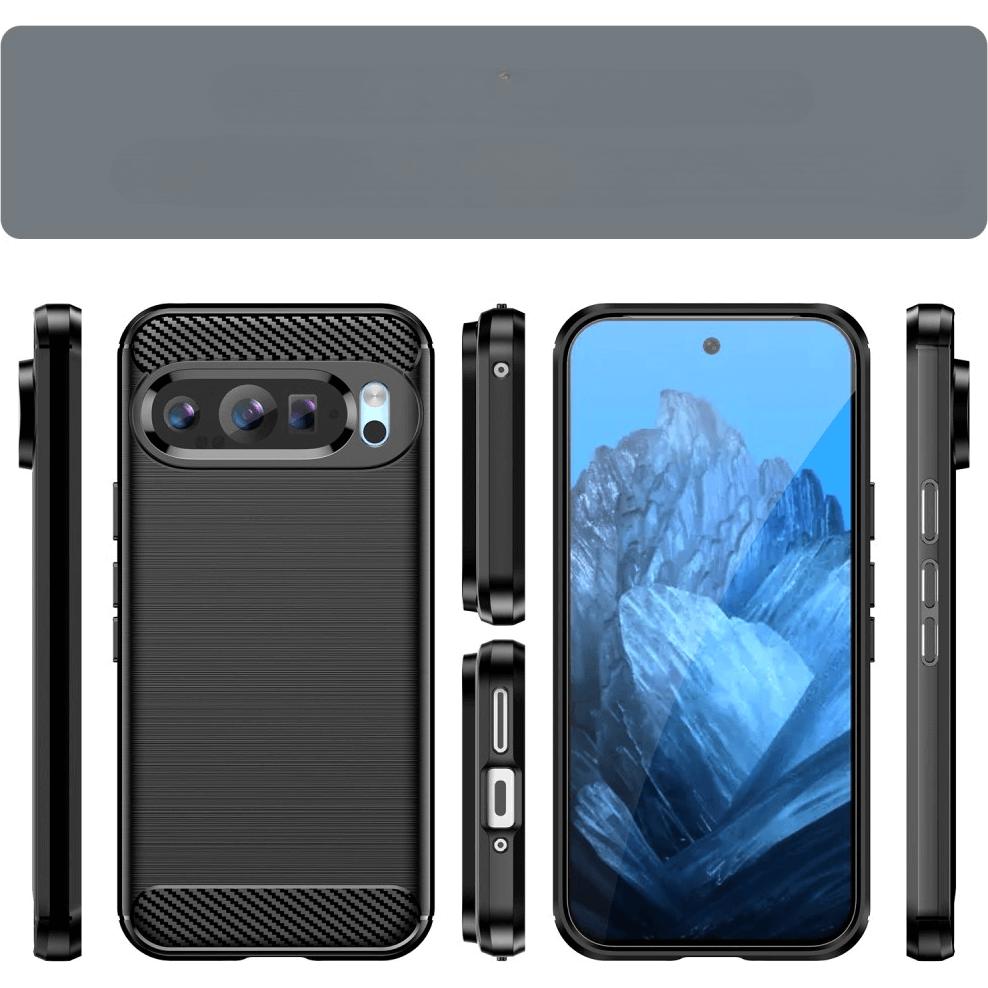 Thumbnail - Cover-Discount Google Pixel 9 / 9 Pro - Metall Carbon Look Hülle (Google Pixel 9 Pro Fold, Google Pixel 9), Smartphone H...