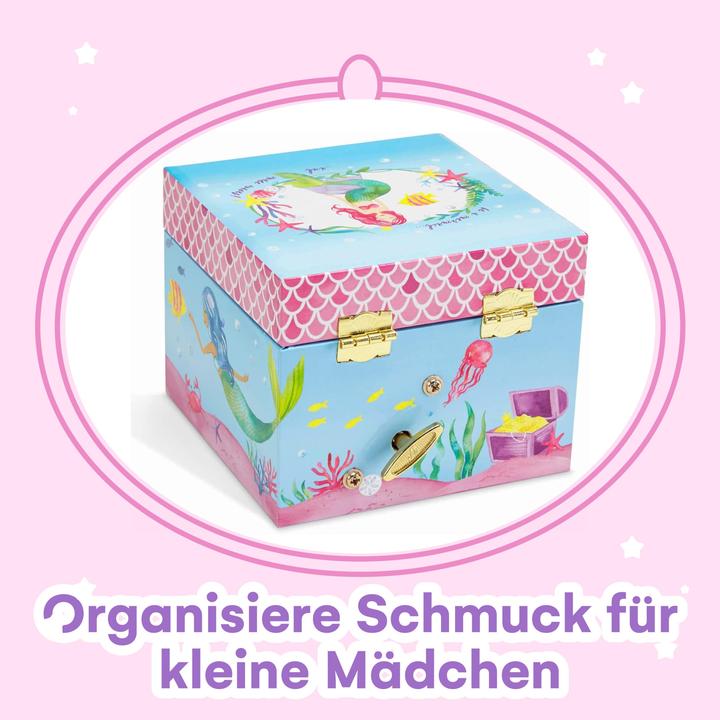 Produktbild Only-Bags.Store Meerjungfrauen-Spieluhr-Schmuckkästchen, Unterwasser-Design mit ausziehbarem Fach