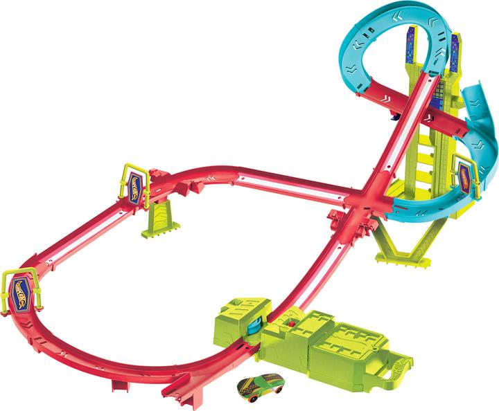 Produktbild HOT Wheels - Baanset - Neon Snelheidsduivels Wolkenkrabber Circuit - Met 1 Wheels auto - Racebaan
