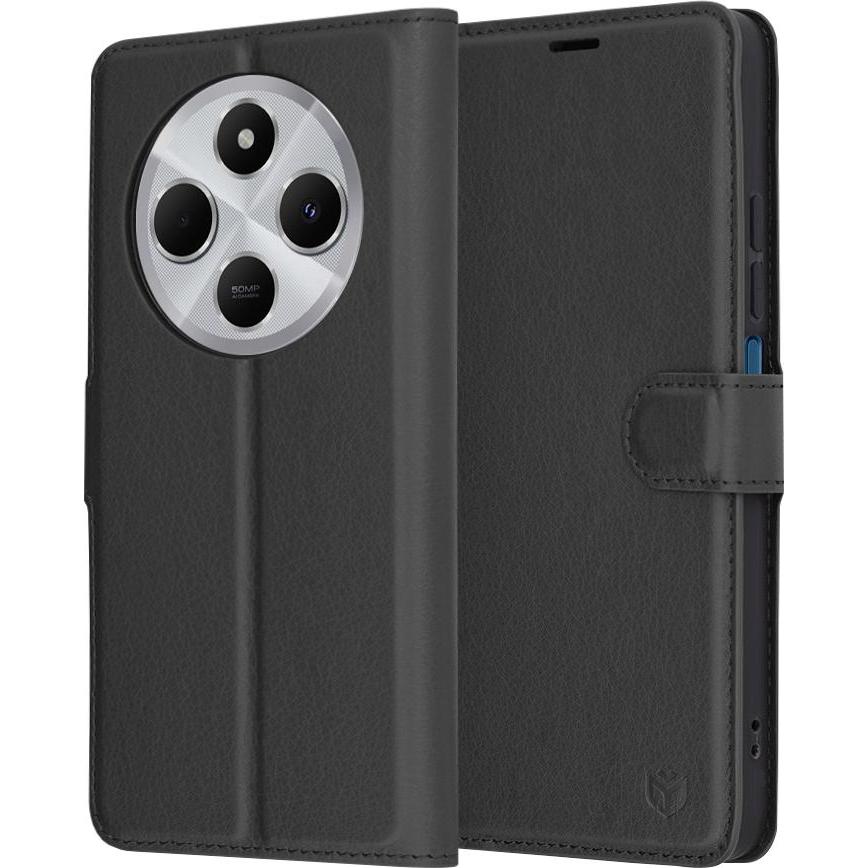 Techsuit - Leather Folio - Xiaomi Redmi 14C / Poco C75 - Black (Xiaomi Poco C75, Xiaomi Redmi 14C), Cover smartphone, Nero