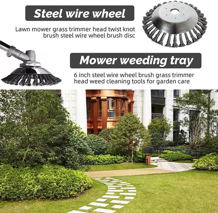 Actual product image Ellxen Unkrauttrimmer mit Adaptern (150 mm) (Weed whacker, Garden machinery attachment)