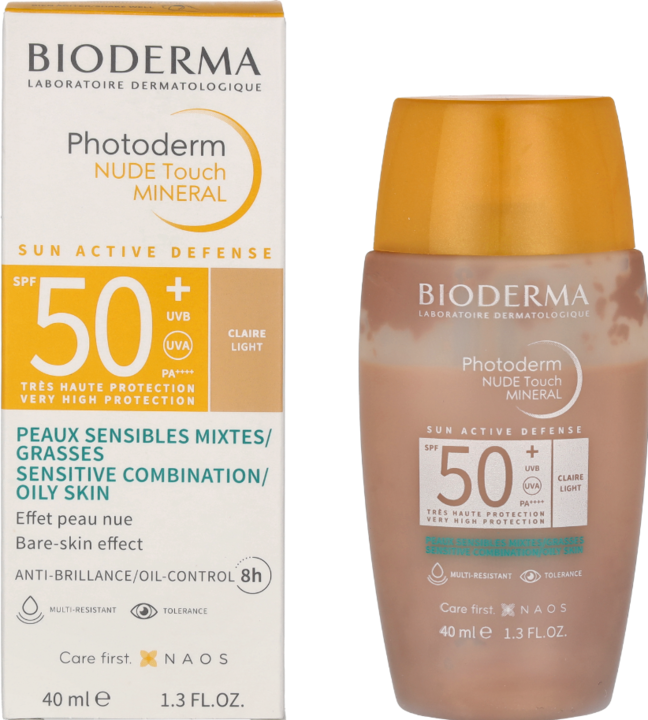 Immagine prodotto Bioderma Photoderm Nude Touch Mineral SPF50+ claire (Crema solare viso, SPF 50, 40 ml)