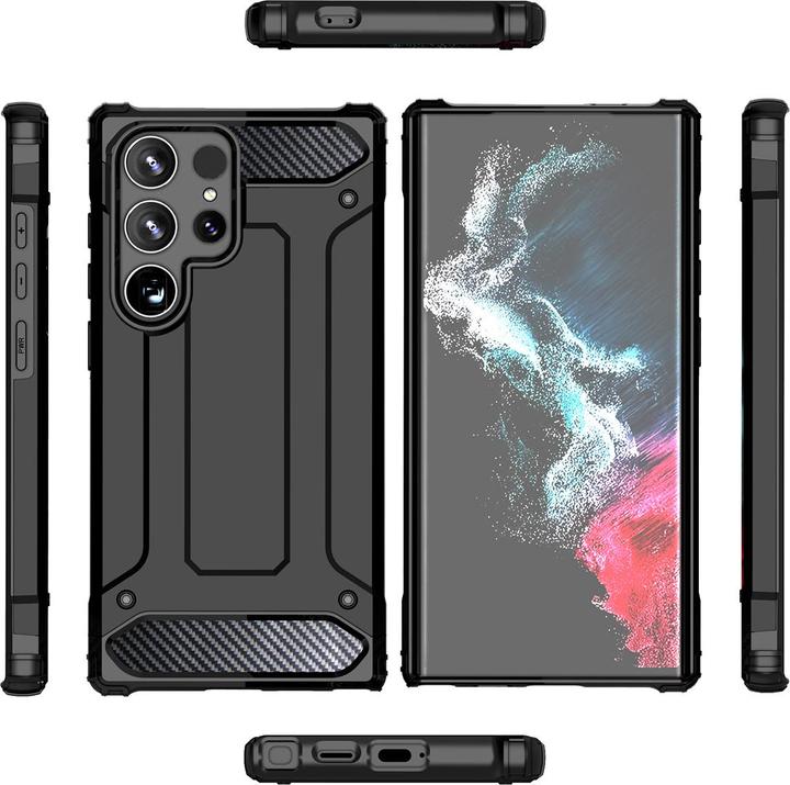 Produktbild Hurtel Hybrid Armor Case für Xiaomi Redmi Note 14 Pro+ 5G - Schwarz (Xiaomi Redmi Note 14 Pro+ 5G)
