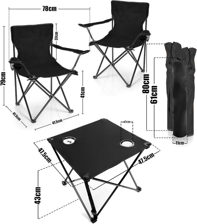 Image du produit BigDean Campingstuhl & Campingtisch-Set