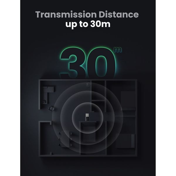 Actual product image Ugreen Bluetooth 5.0 USB Adapter (Transmitter & Receiver)