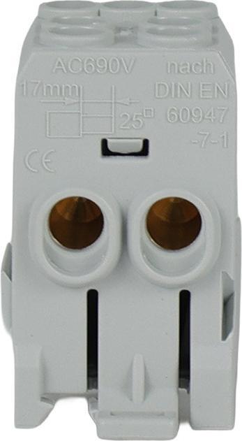 Produktbild Elkutec Hauptleiter-Abzweigklemmen, 25 mm², 400V, 1 polig, grau