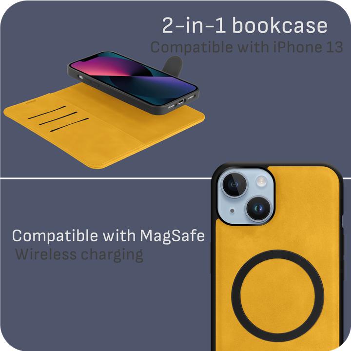Produktbild Cazy Abnehmbare Brieftaschenhülle für iPhone 13, Abnehmbare Hülle, Magfit, 2-in-1-Design, Kartenschlitze (Apple iPhone 13)